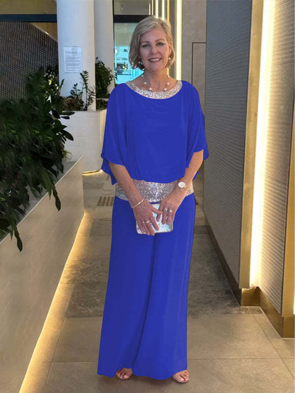 Virginia | Sequin Blouse and Wide-Leg Pants Set