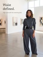 Wilhelmina | Turtleneck and Pants Set with Belt
