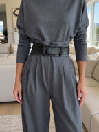 Wilhelmina | Turtleneck and Pants Set with Belt