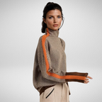 Winona | Contrast-Stripe Turtleneck Sweater
