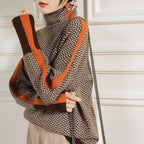 Winona | Contrast-Stripe Turtleneck Sweater