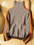 Winona | Contrast-Stripe Turtleneck Sweater