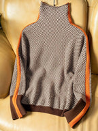 Winona | Contrast-Stripe Turtleneck Sweater