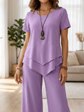 Xiomara | Asymmetric Tunic and Wide-Leg Pants Set