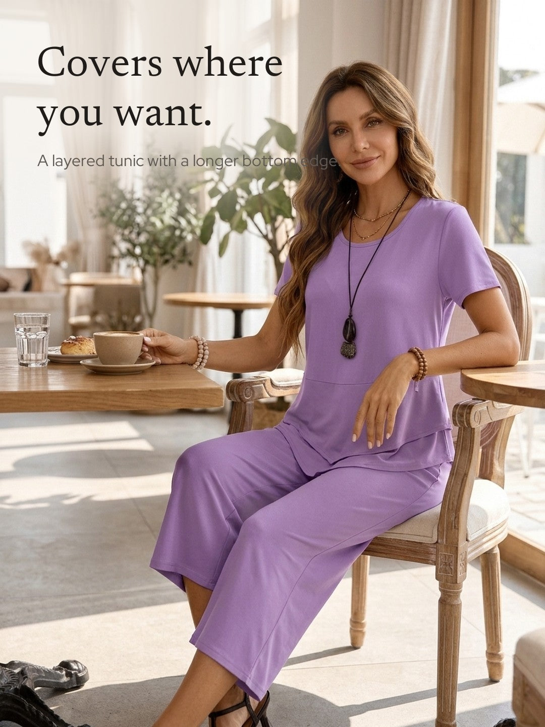 Xiomara | Asymmetric Tunic and Wide-Leg Pants Set
