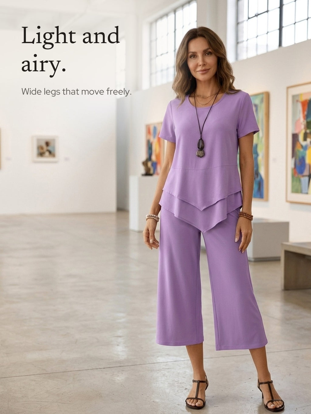 Xiomara | Asymmetric Tunic and Wide-Leg Pants Set