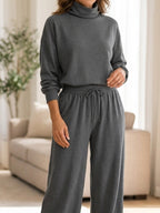 Ysabel | Turtleneck Wide-Leg Two-Piece Set
