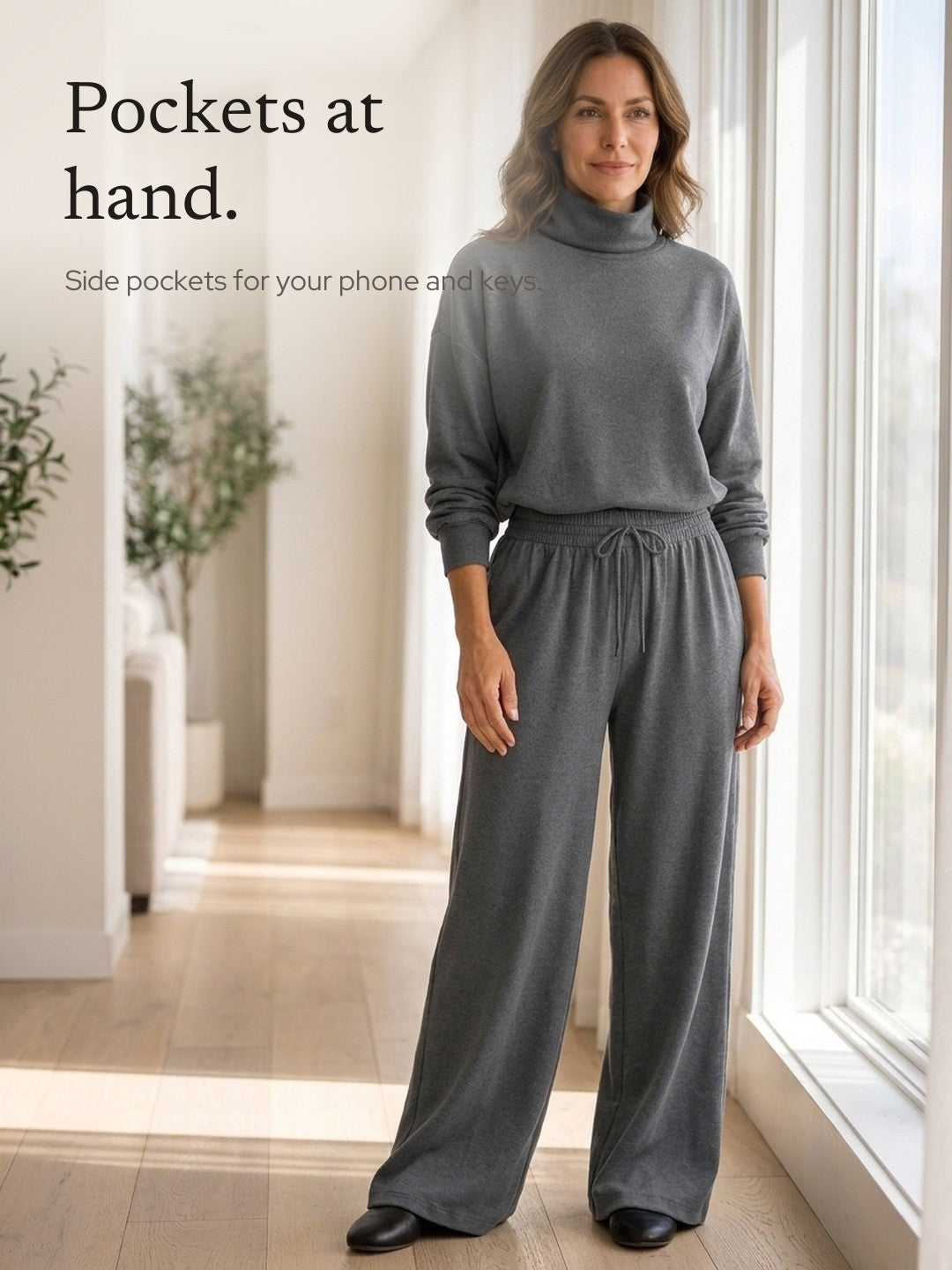 Ysabel | Turtleneck Wide-Leg Two-Piece Set