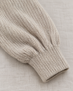 Zoey cashmere V-neck cardigan – sleeve and ribbed cuff (Beige)